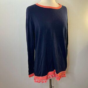 Crown & Ivy Women's Navy Country Roads II Signature Sweater - Size XL - NWT $65